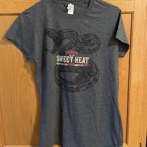 Tijuana Sweet Heat Agave Nectar Tequila M Snake T-Shirt Gray Short Sleeve Womens
